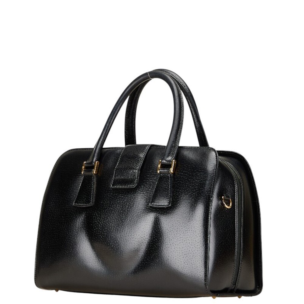 Gucci 2way top Black Pebbled satchel handle
